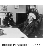 #20386 Historical Stock Photography: Charles Curtis The 31st Vice President Of The Usa Sitting At A Desk On A Hot Day