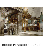 #20409 Historical Stock Photography Of The Interior Of The Church Of The Nativity Bethlehem