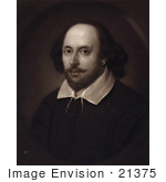 #21375 Historical Stock Photography Of A Sepia Portrait Of William Shakespeare