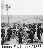 #21383 Historical Stock Photography Of William T Sherman Standing With Soldiers In Atlanta Georgia