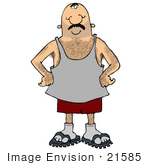 #21585 Hairy Man With Chest Hair Hairy Arms Legs And Armpits Clipart