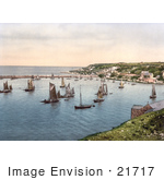 #21717 Historical Stock Photography Of Sailboats In The Harbour At Brixham Devon England United Kingdom