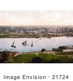 #21724 Historical Stock Photography Of Sailboats And Steamships At The Dockyard On The River Medway In Chatham Kent England Uk
