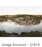 #21810 Historical Stock Photography Of The Village Of Kingswear On The River Dart In South Hams Darmouth Devon England