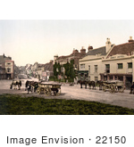 #22150 Historical Stock Photography Of Horses Pulling Loads On High Street In Battle Rother East Sussex England Uk
