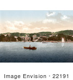#22191 Historical Stock Photography Of A Man In A Rowboat In Bowness-On-Windermere Cumbria England Uk