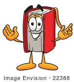 #22388 Clip Art Graphic Of A Book Cartoon Character With Welcoming Open Arms