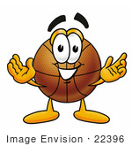 #22396 Clip art Graphic of a Basketball Cartoon Character With Welcoming Open Arms by toons4biz