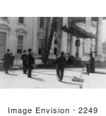 #2249 Calvin Coolidge Watching Men Working On The White House