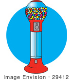 #29412 Royalty-Free Cartoon Clip Art Of A Gumball Vending Machine Full Of Colorful Balls Of Chewing Gum