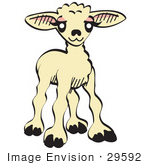 #29592 Royalty-free Cartoon Clip Art of a Sweet Baby Lamb by Andy Nortnik