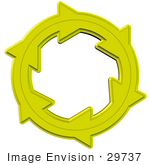 #29737 Clip Art Graphic Of Yellow Arrows Moving In A Clockwise Motion Symbolizing Solar Energy