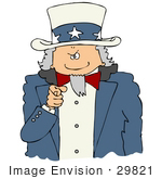 #29821 Clip Art Graphic Of Uncle Sam Pointing Outwards At The Viewer With A Stern Expression On His Face