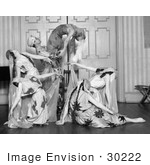#30222 Stock Photo Of A Strong Male Dancer Holding A Female Dancer As Other Women Dance Around Them A Group Of Paul Tcherinkoff’S Russian Dancers 1923