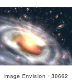 #30662 Stock Photo Of A Growing Quasar Black Hole At The Center Of A Faraway Galaxy