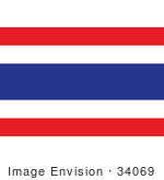 #34069 Clip Art Graphic Of The Red White And Blue Striped Flag Of Thailand
