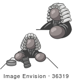 #36319 Clip Art Graphic Of A Grey Guy Character Judge