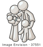 #37551 Clip Art Graphic Of A White Guy Character Family
