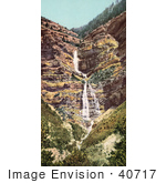 #40717 Stock Photo Of The Provo River Falls And Cliffs Utah