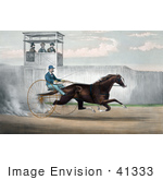 #41333 Stock Illustration Of Dan Mace Racing And Driving Trotting Horse Judge Fullerton
