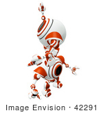 #42291 Clip Art Graphic of an Orange Cam Climbing Up On The Back Of Another by Jester Arts