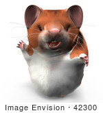 #42300 Clip Art Graphic Of A Friendly 3d Hamster
