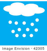 #42305 Clip Art Graphic Of A Hailing Cloud In A Blue Sky