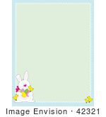 #42321 Clip Art Graphic Of A Bunny Rabbit Easter Border