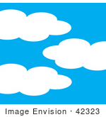 #42323 Clip Art Graphic Of A Blue And Puffy Cloud Sky