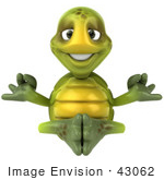 #43062 Royalty-Free (Rf) Cartoon Clipart Of A Zen 3d Turtle Mascot Meditating - Version 1