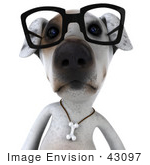#43097 Royalty-Free (Rf) Clipart Illustration Of A 3d Jack Russell Terrier Dog Mascot Wearing Glasses - Pose 1