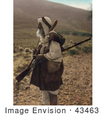 #43463 Rf Stock Photo Of An Arab Shepherd Watching Over His Flock With A Rifle