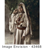 #43468 Rf Stock Photo Of A Ramallah Woman Standing In A Traditional Dress
