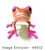 #44512 Royalty-Free (Rf) Illustration Of A Cute 3d Pink Tree Frog Mascot On All Fours Looking Forward - Version 1