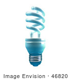 #46820 Royalty-Free (Rf) Illustration Of A Blue 3d Spiral Light Bulb - Version 1