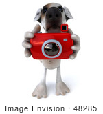 #48285 Royalty-Free (Rf) Illustration Of A 3d Jack Russell Terrier Dog Mascot Taking Pictures