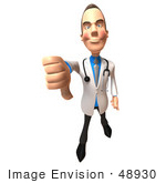 #48930 Royalty-Free (Rf) Illustration Of A 3d White Male Doctor Giving The Thumbs Down