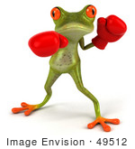 #49512 Royalty-Free (Rf) Illustration Of A 3d Red Eyed Tree Frog Boxer - Version 2