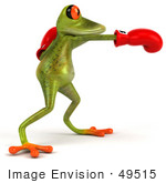 #49515 Royalty-Free (Rf) Illustration Of A 3d Red Eyed Poison Dart Frog Wearing Boxing Gloves - Pose 2