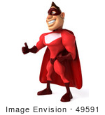 #49591 Royalty-Free (Rf) Illustration Of 3d Red Superhero Giving The Thumbs Up