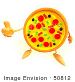#50812 Royalty-Free (Rf) Illustration Of A 3d Pizza Mascot Giving The Thumbs Up - Version 2
