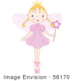 #56170 Royalty-Free (Rf) Clip Art Of A Blond Ballet Fairy Princess Standing On Her Tippy Toes