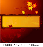 #56331 Royalty-Free (Rf) Clip Art Illustration Of A Gradient Dark Red Background With Autumn Leaves Around A Text Box