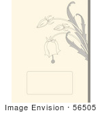 #56505 Royalty-Free (Rf) Clip Art Illustration Of A Beige Bridal Background With Gray Bell Flowers And A Text Box