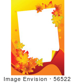 #56522 Royalty-Free (Rf) Clip Art Illustration Of A White Text Box Framed With Colorful Autumn Leaves On Orange