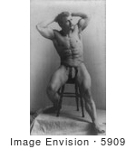 #5909 Eugen Sandow Sitting On A Stool