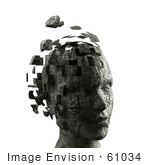 #61034 Royalty-Free (Rf) Illustration Of A 3d Woman&Rsquo;S Head With Floating Particles - Version 8
