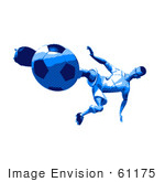 #61175 Royalty-Free (Rf) Illustration Of A 3d Soccer Player Kicking A Soccer Ball - Version 36