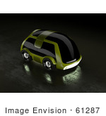 #61287 Royalty-Free (Rf) Illustration Of A 3d Futuristic Green Concept Car With Tinted Windows - Version 2