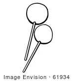 #61934 Clipart Of Lollipops In Black And White - Royalty Free Vector Illustration